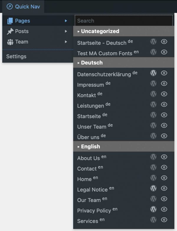MA Admin Quick Nav - HappyFiles Folder