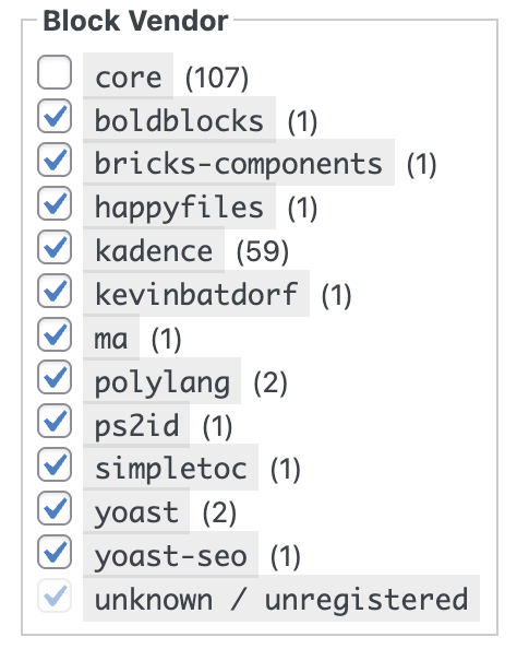 MA Block Detector - Vendor Selection